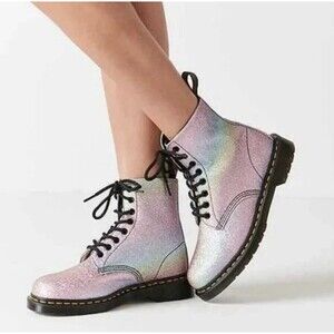 Dr. Martens  Pascal 1460 Kids Size 5 Boots Rainbow Iridescent Lace Up